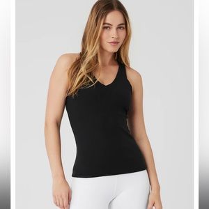 Alo Elevate ribbed black Tank